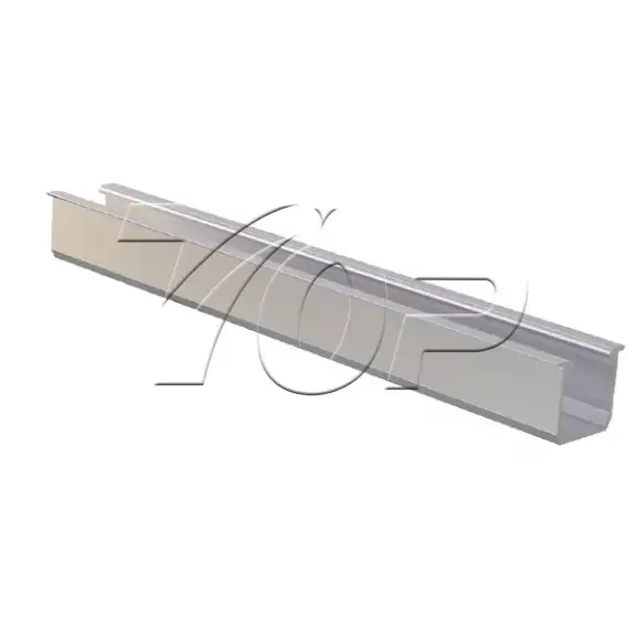 U Vnesite aluminijasto tirnico za sistem za pritrditev na sončno ploščo